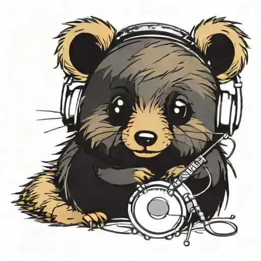Goth Quokka Listening To Music
