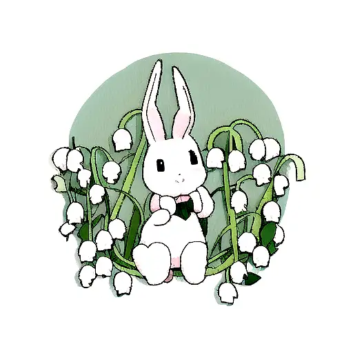 Bunnies And Lily Of The Valley