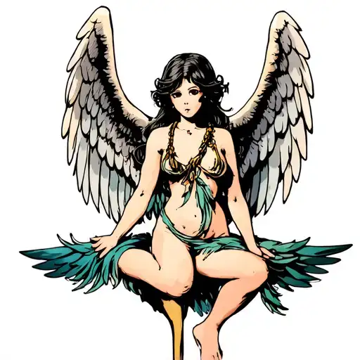 Naked Girl Angel In Full Height