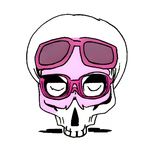 Skull And Pink Glasses