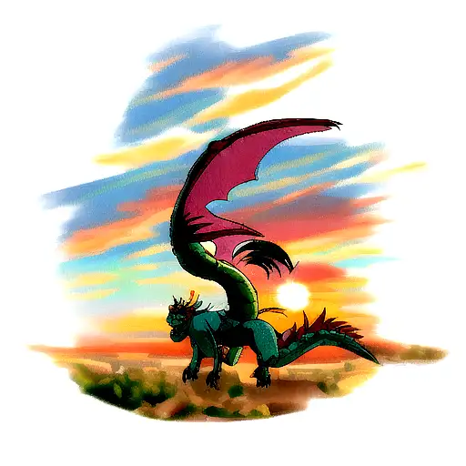 Dragon With Sunrise