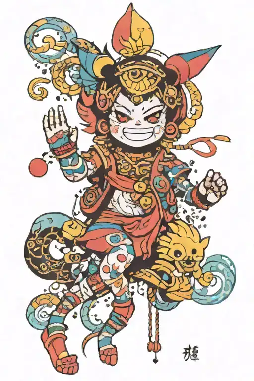 Hong Kong Line Print With Colorful