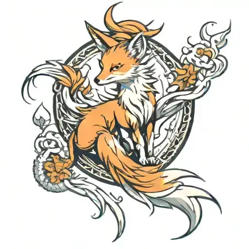 Nine-tailed Fox In The Sky