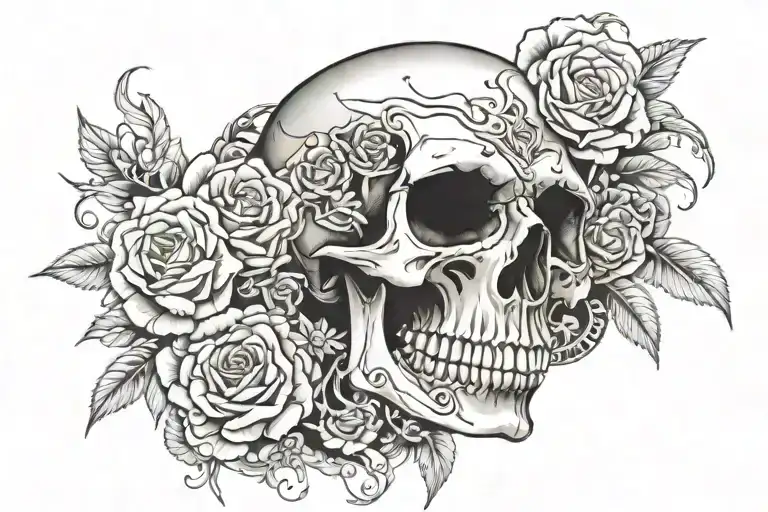 Rose Skull Surrounded