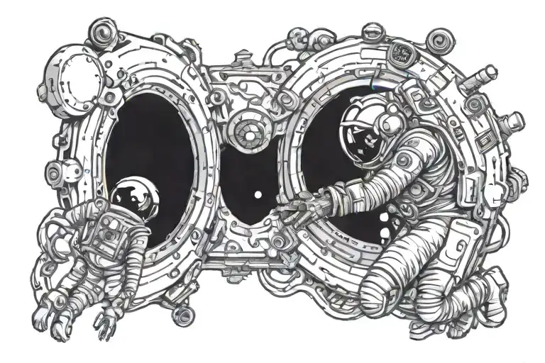 Space Black Hole Eating Astronaut