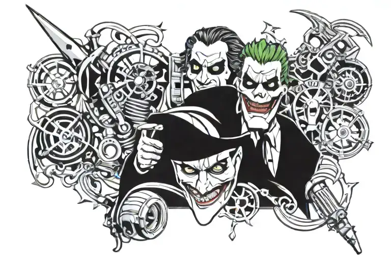 Joker Black White Flag Motor Piston