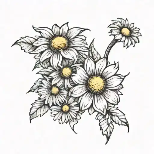 Minimalist Narcicuss Flower With Daisy Flower Bouquet