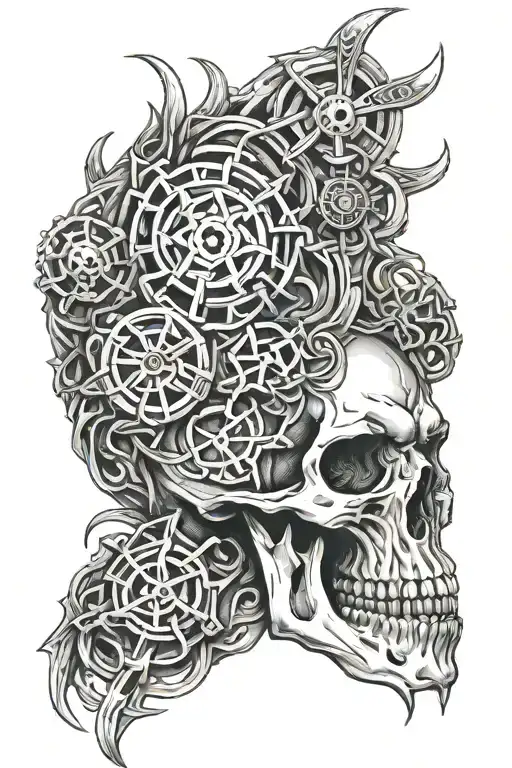 Crocole Skull With Celtic Knots