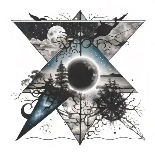 Nature Night Sky Silhouettes Hidden Within