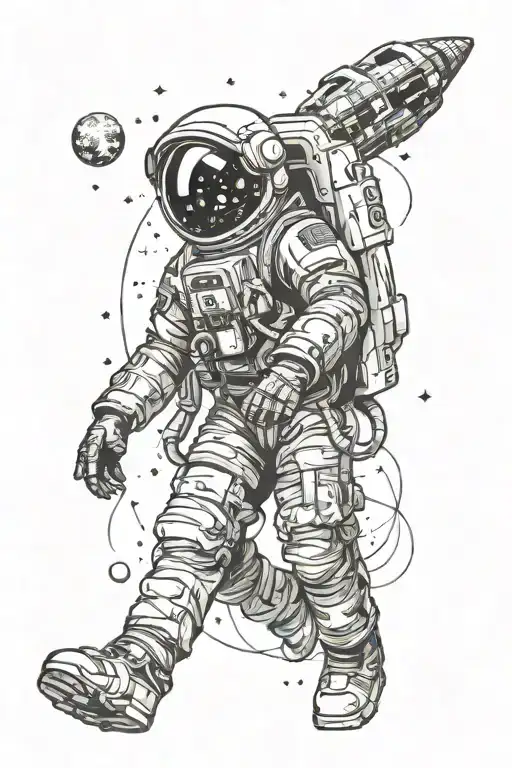 Astronaut Lost In Space Looking At Stars