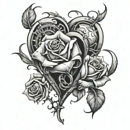 Broken Heart Dead Roses Intertwined