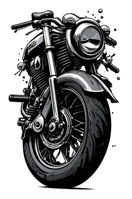 Motorcycle Vtwin Engine With Skin Rips And Muscles Exposed