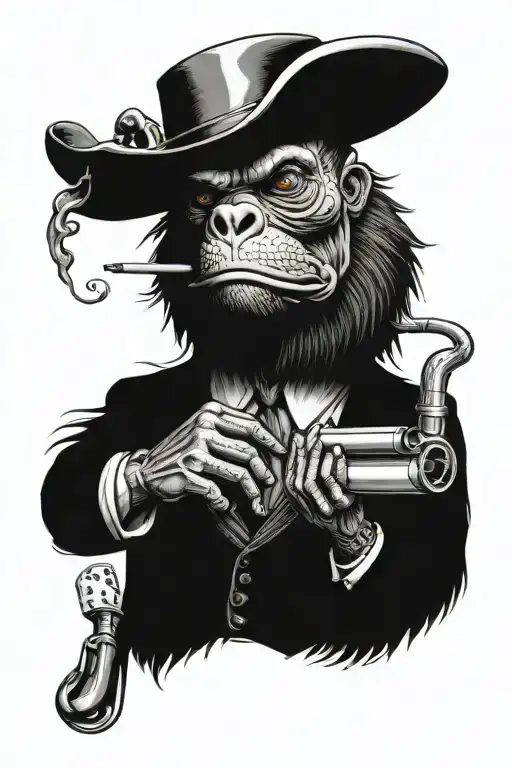 A Realistic Gymsbok Animal Smoking A Cigar Leaning