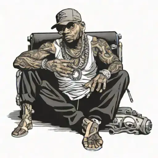 Gangsta Rapper Surrounded