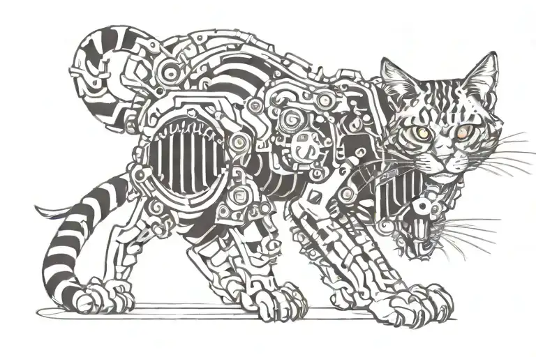 Tabby Wild Cat Sitting