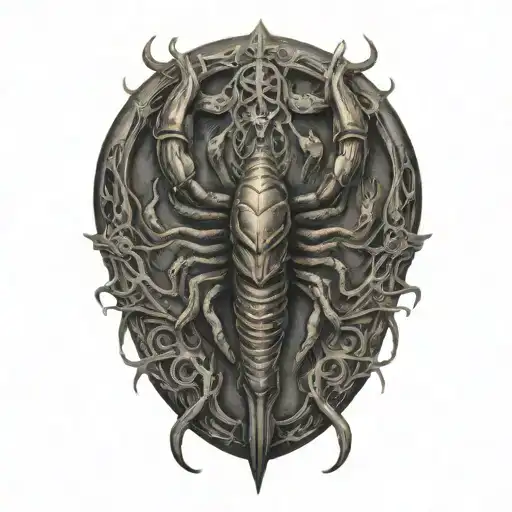 Scorpion Surrounded By Blood