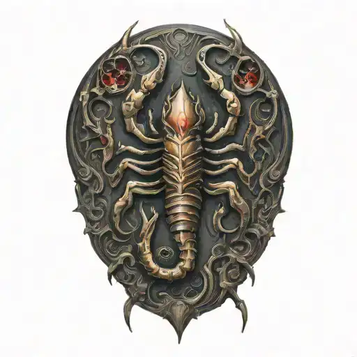 Scorpion Surrounded By Blood