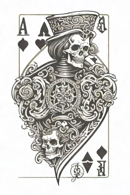 Card Ace Of Hearts Prominently Displayed The Reaper's Face