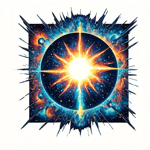 A Sun Going Supernova In The Middle Of A Nebula