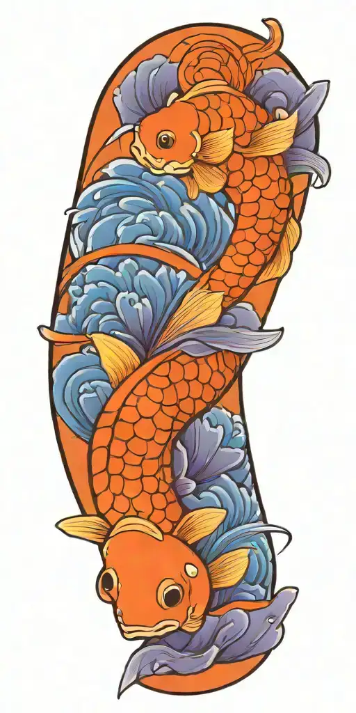 Traditional Japanese Koi Fish Tattoo Design