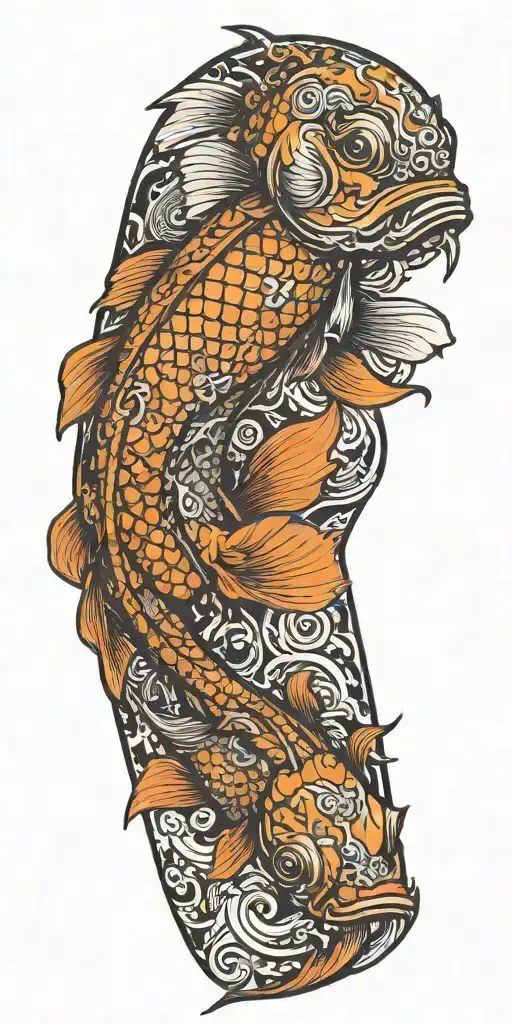 Traditional Japanese Koi Fish Tattoo Design Inspired By Computers