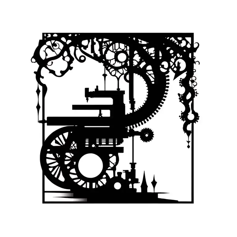 Steam And Car Silhouette