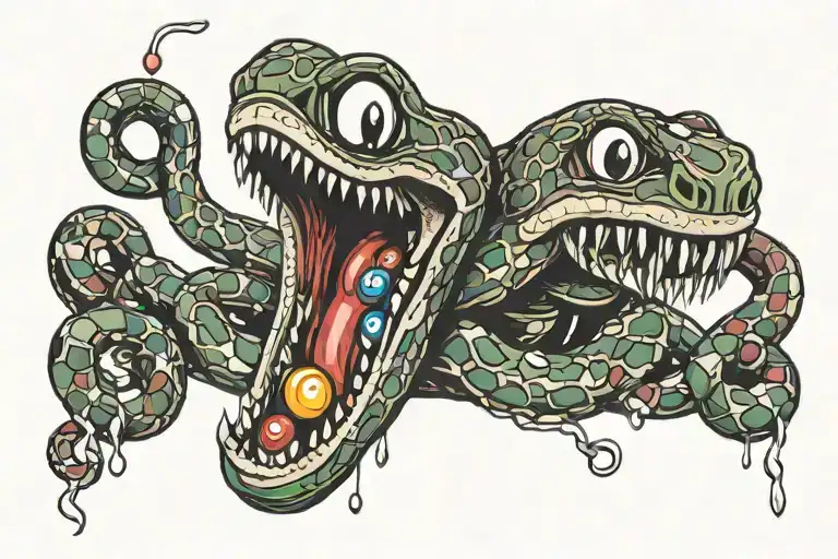 Snake Eating M&m Candy Standing Smiling