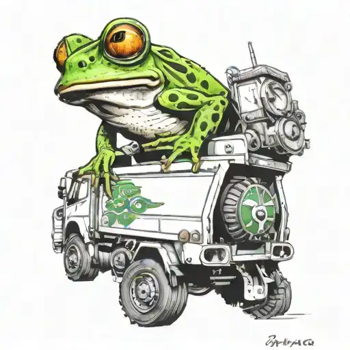 Frog Driving A Garbage Truck