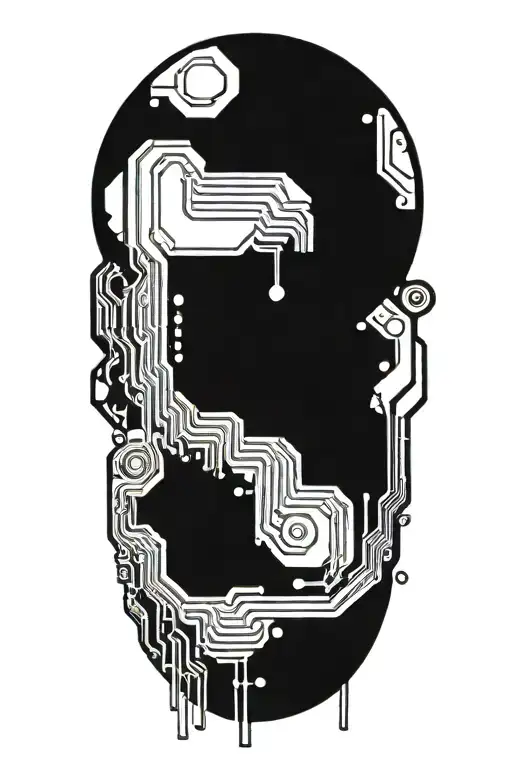 Circuit Board Patterns Intertwined