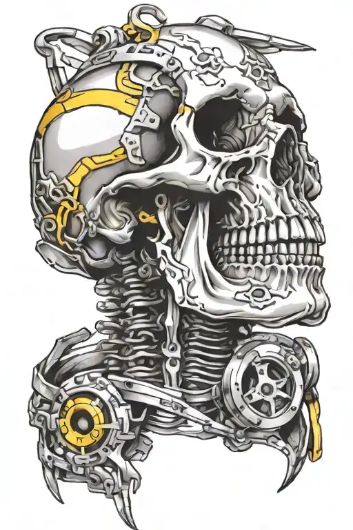 Skull With Hazard Tape