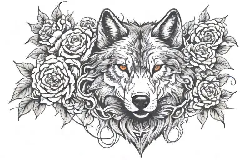 Wolf Blended By Roses