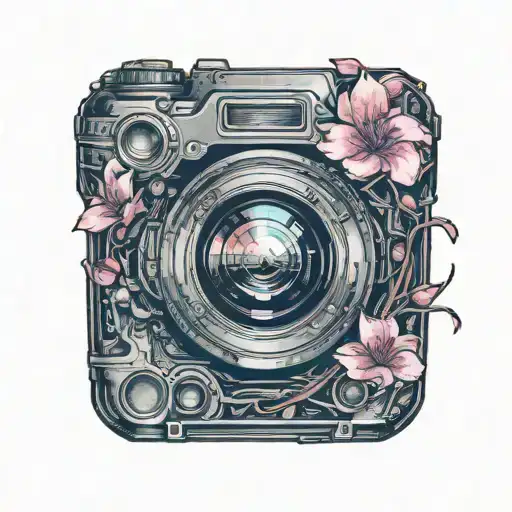 Camera Lens With Sakura Petals