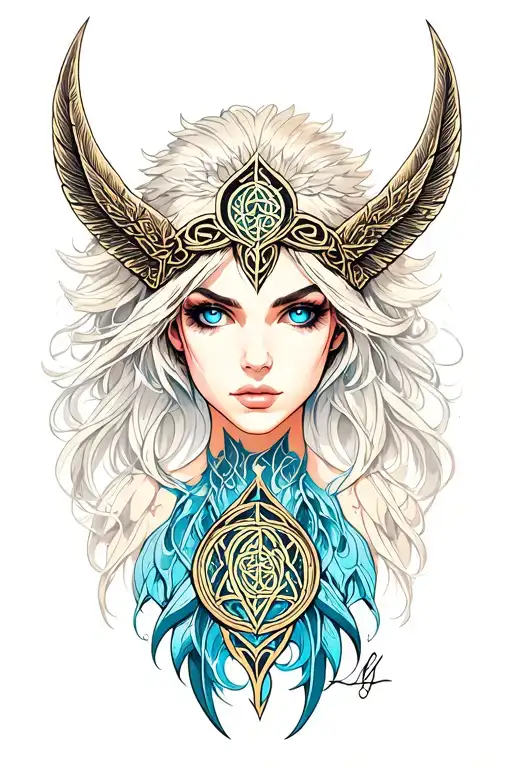 Big Boob Valkyrie With Blue Eyes Featuring The Celtic Trinity