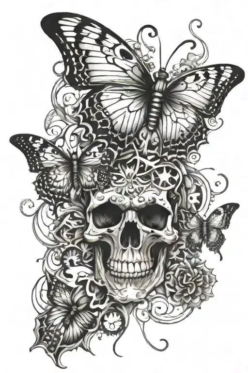Butterfly And Skull