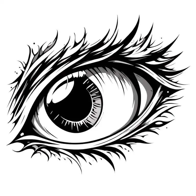 Men Evil Eye Chest Tattoo Design