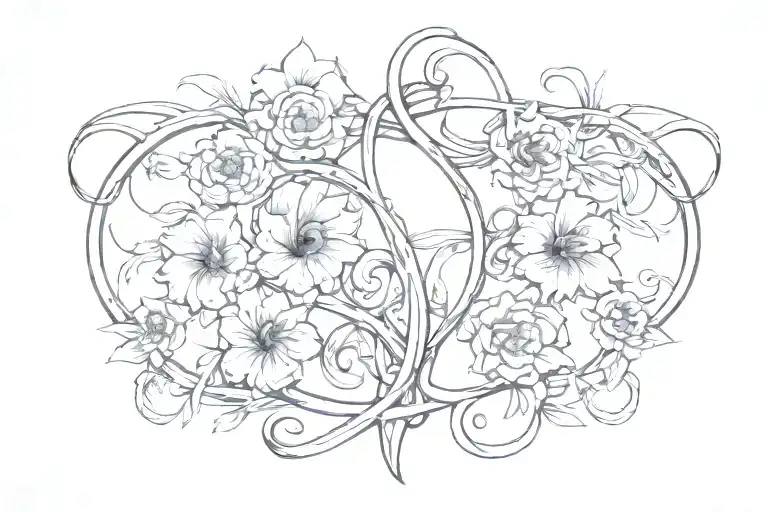 Birth Flower September Libra Symbol Intertwined