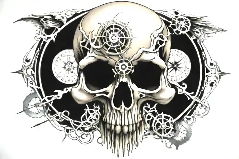Skull With Compass
