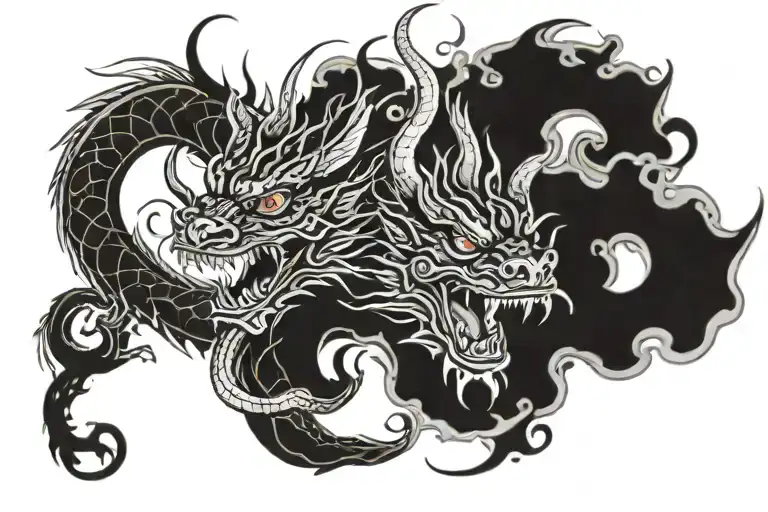 Japanese Dragon With Smoke