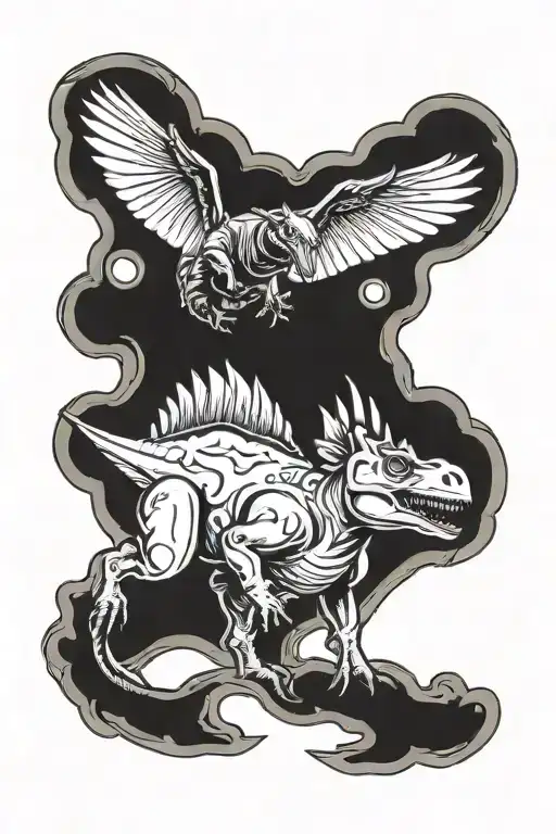 Dinosaur Flying Pig Playing