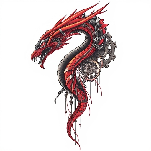 Crimson Serpent’s Flame Tattoo idea