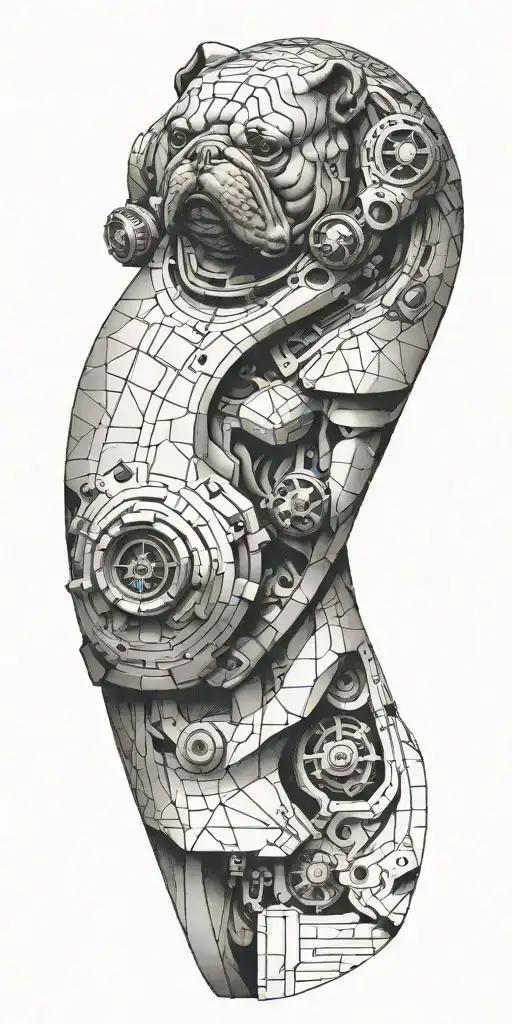 Buldog Francuski Geometrick Half Realistic