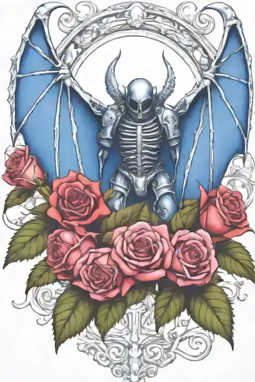 Warhammer 40K Night Lords Space Marine Helmet Bat Wings Roses Vines Sharp Thorns