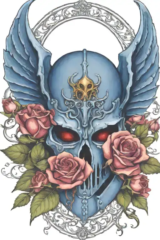 Warhammer 40K Night Lords Space Marine Helmet Bat Wings Roses Vines Sharp Thorns