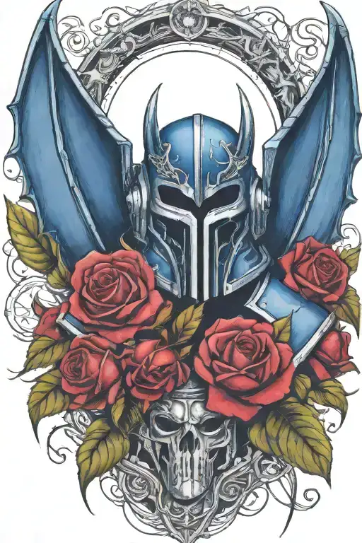 Warhammer 40K Night Lords Space Marine Helmet Bat Wings Roses Bloody Thorns