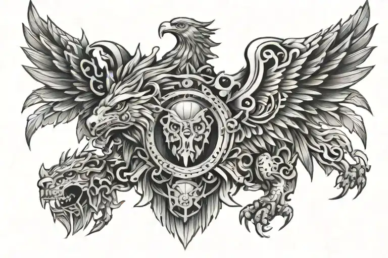 Folf Eagle Lion For Chest Or Half Sleeve
