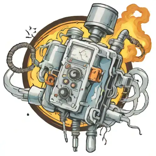 Wired Explosive Bomb With Wires And Timer Melting Ice Cube