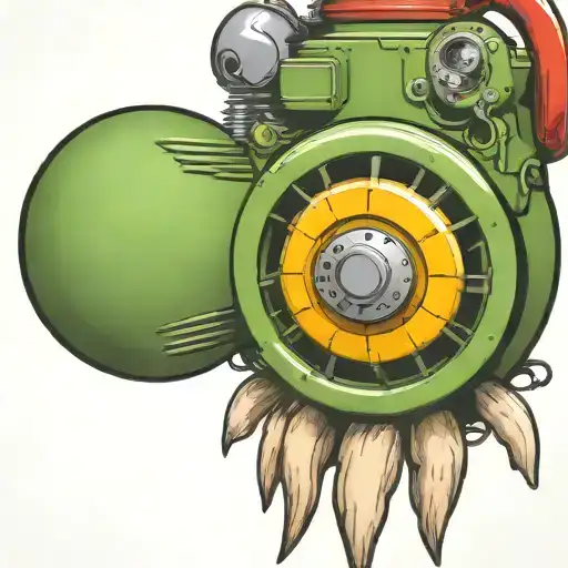 Mushroom Grenade Wired Explosive Device Or Bomb And Timer Running