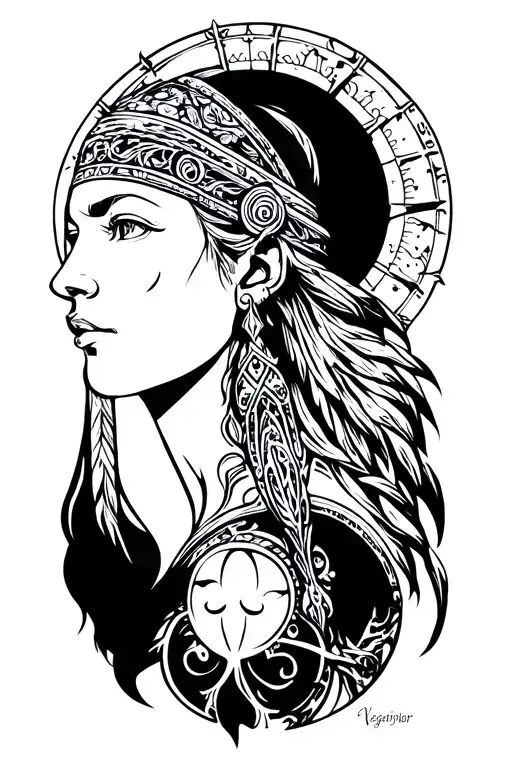 Vegvisir An Freya Goddes Wearing A Headband