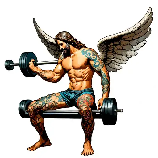 Angel Jesus Bench Pressing