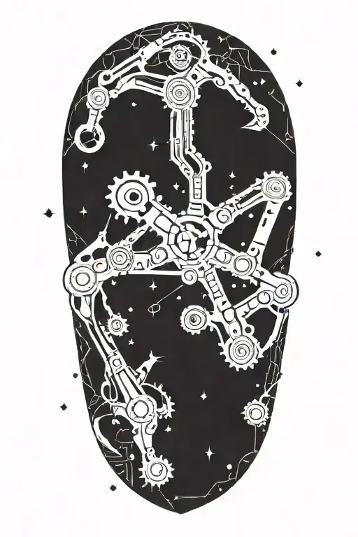 A Mechanic's Toolset Arranged In The Shape Of A Constellation